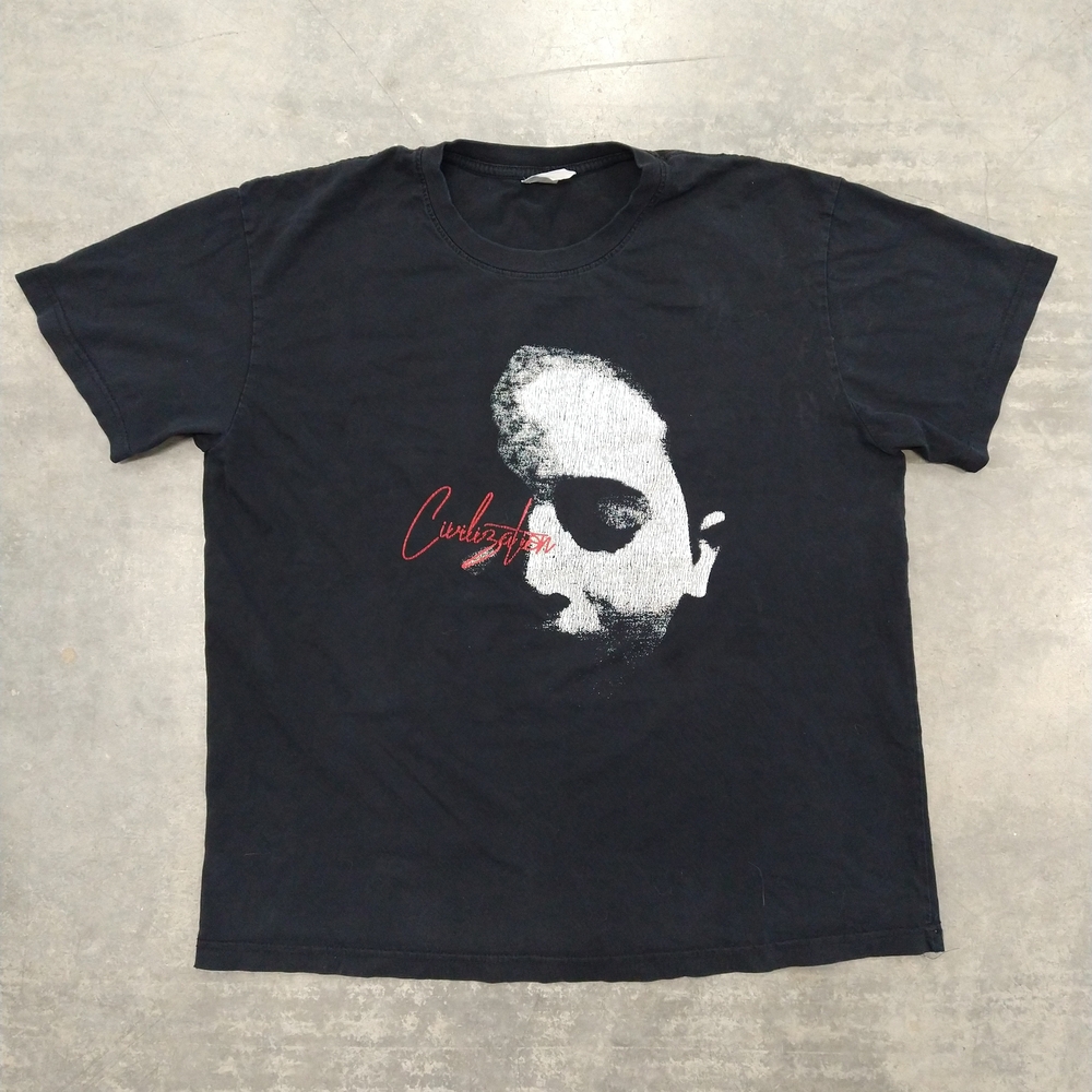 Civilization Black Graphic T-Shirt for Men Y2K VTG XL Measurements